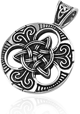 Anhänger Keltischer Knoten Triquetra Edelstahl Halskette Lederkette Herren Damen Dreiecksknoten Celtic