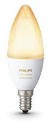 Philips Hue White Ambiance Personal Wireless Lighting LED E14, Edison Screw Bulb, Works with Alexa [Energy Class A+]