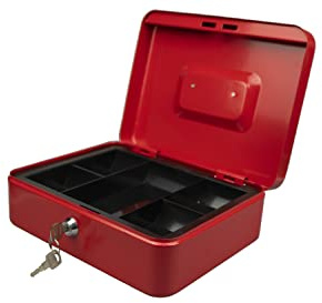 Hyfive 8 Roter Stahl Petty Kasse Geld Halter Sicherheit Safe mit Schlussel