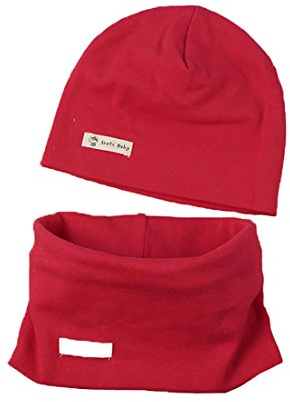 Baby Strickmütze+ Loop Schal Set Baumwollmütze Weich Kinder Mode Beanie Mütze Nackenwärmer Halsbänder Halstuch Herbst Winter