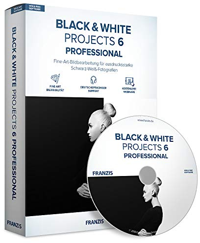 FRANZIS BLACK & WHITE projects 6|Version 6 professional|Schwarz-Weiß-Fotografie für Anfänger und Experten|Vollversion|Für Windows PC und Mac|Disc|Disc