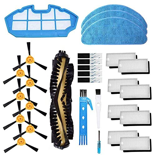 BSDY YQWRFEWYT Accesorios Repuestos para Robot Aspirador Cecotec Conga Excellence 990 1 Cepillo Principal, 8 filtros Hepa, 8 cepillos Laterales, 3 trapeadores de Tela
