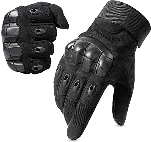 ARTOP Militärische Kampfhandschuhe, Taktische Handschuhe für Herren, Sporthandschuhe für den Sommer, für Motorrad, Motocross, Scooter, Radfahren, Schnittschutz (Schwarz, M)