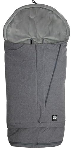 Dooky Footmuff S/L Extendable 2 in 1 Baby Fußsack für Kinderwagen, Babyschale und Buggy (0 bis 36 Monate, 39 x 80 cm bis 47 x 95 cm verstellbar, Winterfest, für 3- & 5-Punkt Gurte), Grau
