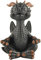 JFSM INC. Schwarzer glücklicher Drache, Buddha, meditierende Zen-Yoga-Figur, Fantasy-Dekoration, Sammlerstück