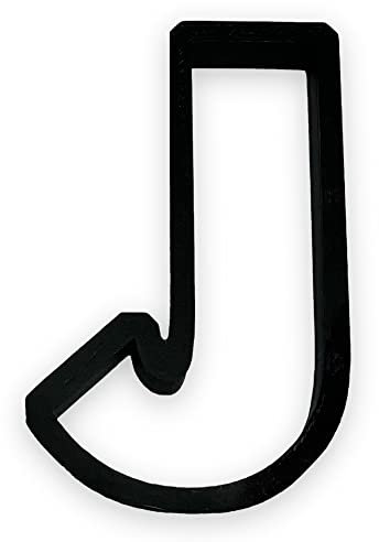 J Capital Block Letter Cookie Cutter with Easy to Push Design (3.5 inch)