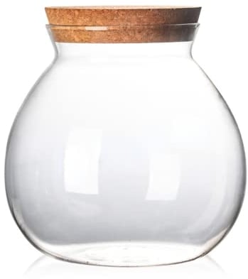 Luftdichtes, klares, rundes Glasgefäß mit Kork, Tee-Behälter, Vase, Öko-Flasche, kleine Kugel, Moos, DIY-Kanister für Küche, Aufbewahrung, Heimdekoration, 500 ml