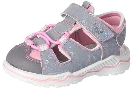 RICOSTA Mädchen Sandalen Gery, Baby und Kleinkinder Lauflernschuhe, Weite: Mittel, Sommerschuhe, Freizeitschuhe, Graphit/Mallow (452), 22 EU