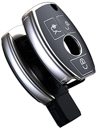 OATSBASF Autoschlüssel Hülle für Mercedes Benz, Schlüsselhülle Cover für Mercedes Benz W204 W211 2-3 Keyless Tasten A B C E Class (LS-Golden)