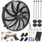 16 Inch Electric Radiator Fan Kit, 12 Volt Radiator Electric Cooling Fan Universal Electric Radiator Slim Fan Push Pull Automotive Replacement Engine Fans + Mount Kit 12V 120W 1000 CFM