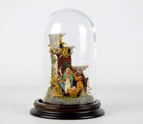 EMH Kleine Glaskuppel mit Weihnachtskrippe, Höhe 16 x 9 cm