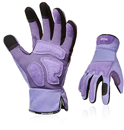 Vgo... Guantes de Jardinería mujeres Anti Espinas, Guantes Trabajo de seguridad Touchscreen, 1 par