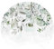 murando - Rond Papier peint Motif Rétro années - 230x230 cm Décoration Murale XXL Original Poster Tableaux Muraux Tapisserie Photo Trompe l'oeil - fleurs plantes blanc des buissons b-A-0694-bg-d