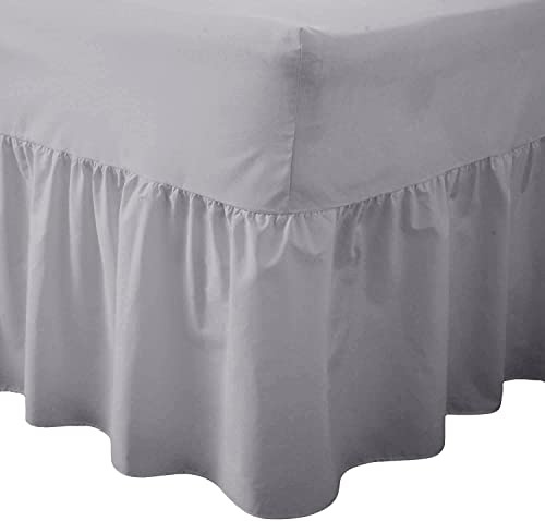 R&Z Luxuary Plain Polycotton Fitted Valance Sheet SIngle, DOuble, King, Super King (Silver, King)