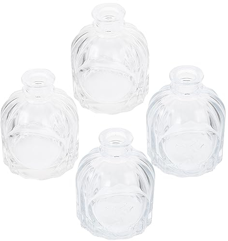 minkissy 4pcs Essential Oil Diffuser Bottles Glass Perfume Bottles for Aromatherapy Empty Fragrance Storage Containers