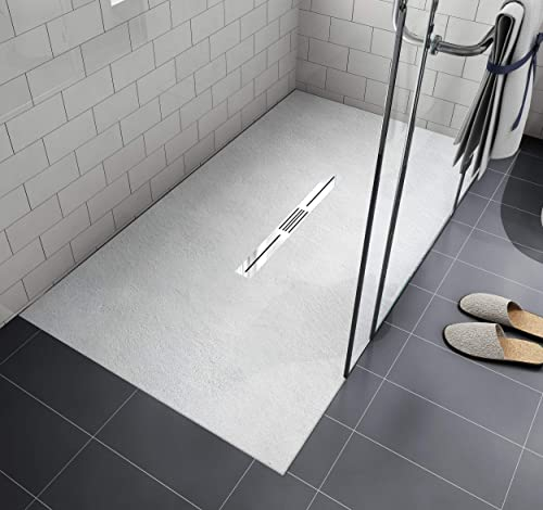 Sanotechnik Brausetasse 170 x 80 cm Steinoptik - Duschwanne Duschtasse SMC Brausewanne grau Brausetasse Duschbecken Dusche Wanne Bad Badezimmer