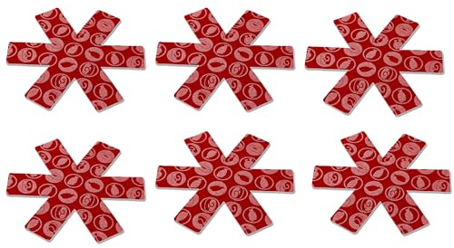 TURBO PRODUKTE Lot de 6 protège-poêles en feutre - Résistants à la chaleur - Adaptables - Pour casseroles, poêles et bols - Rouge