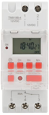 DC12V 30A Wöchentlicher Programmierbarer Schalter Digital Programmierbarer Countdown-Schalter 24 Stunden 16 EIN Aus Eingebaute Batterie