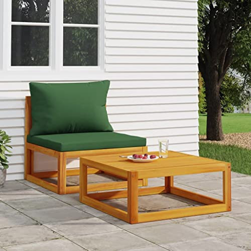 ZEYUAN 2-TLG. Garten-Sofa-Set mit Kissen Massivholz Akazie, Gartensofa, Loungemöbel, Balkonmöbel, Outdoor Sofa, Balkon Sofa, Balkon Lounge, Sitzecke Balkon - 360019
