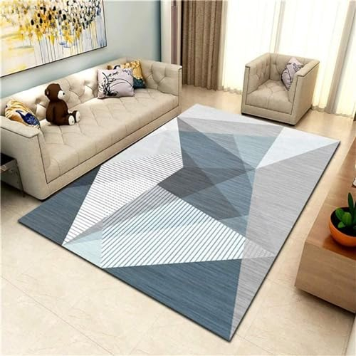 Home deko deko Zimmer Tumblr elegant Grau-blaues dreieckiges geometrisches Muster dauerhaft Living Floor 120x160cm