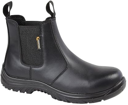 Grafters Mens Fully Composite Non Metal Safety Dealer Work Boot Black Leather M899A (Black, UK Footwear Size System, Adult, Men, Numeric, Medium, 8)