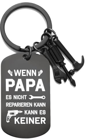 COLOFALLA Vatertagsgeschenk für Papa Geschenk Schlüsselanhänger Papa Doppelseitig Vatertag Geschenk Papa Geschenke für Geburtstag Bester Papa Geschenk Vatertagsgeschenk (schwarz)
