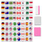 XPJBKC Seaside Escape Game, Flag Mahjong Game Set, TK Game Blocks, Reusable Funny Mahjong Sets with 64 Tiles 24mm Flag Pattern for Adults Kids (Pink)
