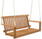 GIANTEX Hängebank Schaukel 2-Sitzer, Schaukelbank Outdoor, Hollywoodschaukel aus Massiv Akazienholz, Veranda-Schaukel Gartenschaukel zum Aufhängen 130 x 63 x 57 cm, Hängeschaukel bis 360 kg belastbar