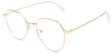 Lairesen Mode Metall Myopie Brille Herren und Damen Retro Kurzsichtigkeit Fernbrille (Gold, -1.5)