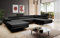 Luxusbetten24 Designer Sofa Lago mit Stauraum und Schlaffunktion | Bezug: Samt | Farbe: Schwarz | Stellvariante: Rechts