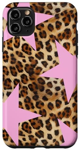 iPhone 11 Pro Max Cheetah Leopard Cute Pink Star For Girl Women Case