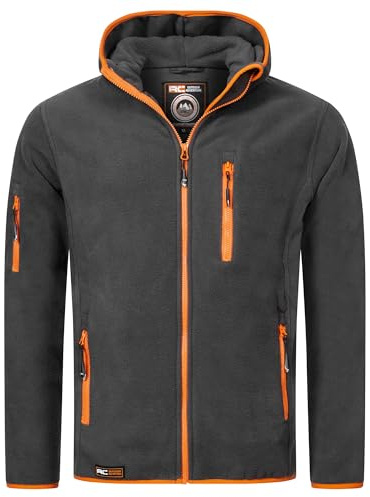 Rock Creek Herren Fleece Jacke Outdoor Wanderjacke Pullover Full Zip Hoodie Herrenjacke Fleecejacke Winterjacke Strickjacke Strickfleecejacke H-390 Dunkelgrau S