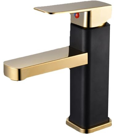 Grifo para lavabo de tocador,Grifo para lavabo cuadrado - Grifos de fregadero sin goteo,Grifo de cascada de diseño negro mate para decoración del hogar