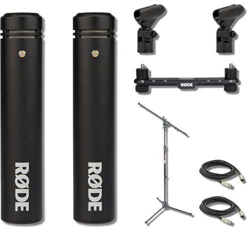 Rode M5 Matched Pair Small-Diaphragm Condenser Microphones with Rode SB20 Stereo Array Spacing Bar and Tripod Microphone Stand