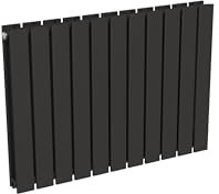 Radiateur noir mural eau chaude horizontal en acier double lame | 60 x 80 cm 1 214 Watt chauffage central | 4 raccordements 15x21 (1/2) série NYTIA by NOYON & THIEBAULT
