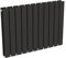 Radiateur noir mural eau chaude horizontal en acier double lame | 60 x 80 cm 1 214 Watt chauffage central | 4 raccordements 15x21 (1/2) série NYTIA by NOYON & THIEBAULT