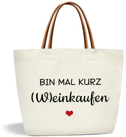 Toozen Canvas Tragetasche für Frauen, Geschenk Damen Shopper Bag, Einkaufstasche mit lustigem Spruch, Stofftasche Geschenk für Frauen, Ehefrau, Freundin, Kollegin zum Geburtstag, Urlaub, Party