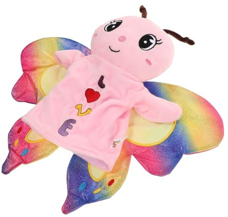 KONTONTY Plüschspielzeug Handpuppe Mit Beweglichem Mund Schmetterlingspuppe Zum Geschichtenerzählen Aus Plüsch Für Kinder