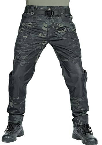 Deedlite Apexcargo Pantalon Tactique Moto Multipoche, Pantalon Apex Cargo Moto, Treillis Militaire Randonnée Chasse, Apex Cargo GID de Travail Homme Chantier (Camouflage Foncé,M)