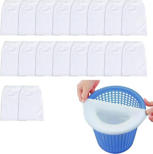 Pool Skimmer Socks 20pcs Pool Filter Saver Socks Nylon Fabric Filters Pond Basket Liner Net Skim Chlorine Pre-filter for Aquarium Pool Outdoor Fountain Above-Ground Pools Fast Set