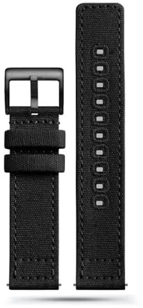 LUGEMA Cinturini For Orologi In Tela A Sgancio Rapido, Cinturino In Nylon Da 18 Mm, 19 Mm, 20 Mm, 22 Mm, Con Fibbia Spazzolata, Adatti For Smartwatch E Accessori.(Black 2,20mm)