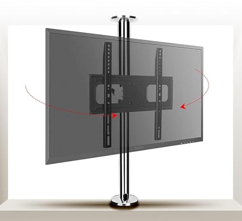 THEGA Support TV De Plancher, Support Mural pour Téléviseur LCD 32-55 Pouces, Rotation À 360°, VESA 400 X 400 Mm, Jusqu'à 60 Kg
