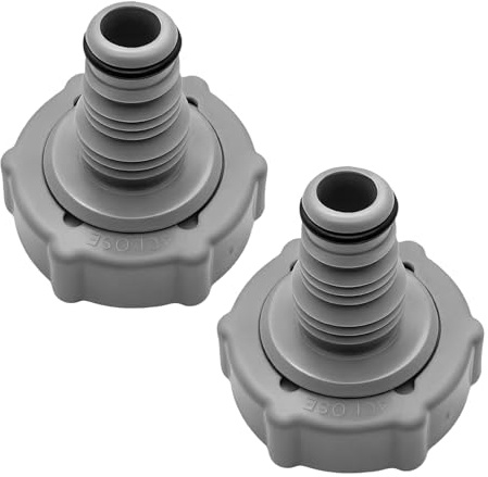 P6H1419 Pool Ablassventil Schlauchadapter Kunststoff - Adapter für den Anschluss eines Wasserschlauchs, Rohr Ablassventil, Gartenpool Anschlussadapter, Pool Schlauchanschluss(2 Stück, Grau & Ø 32 mm)