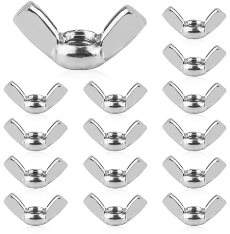 Sunyunze 40 Pièces Ecrou Papillon M8 | Ecrous à Ailette Filetage en Acier Inoxydable Écrous à Oreilles pour la Fixation Accessoire Bricolage Couleur Argent