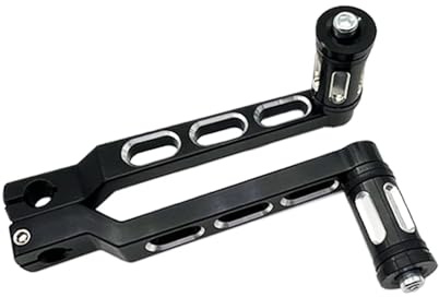 VBHdtE Levier de Vitesses de Moto Levier de vitesse talon-pointe avec cale-pieds pour Harley Softail FLST Touring Electra Street Glide Road King FLHX Trike(Black)