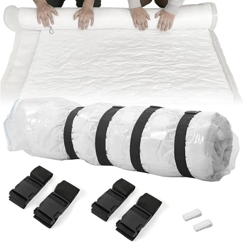 MeiQraft King Size Mattress Vacuum Storage Bag 200×250cm with 4 Straps & 2 Seal Clips for Memory Foam, Latex Mattresses