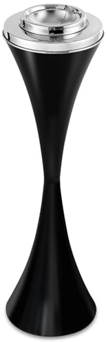 Ashtray,Black Floor Standing Outdoor Ashtray with Lid Waterproof,57cm Tall | Detachable Ashtrays for Outside, Weighted Ash Tray Outdoor Easy to Clean, Stable Ash Trays Outdoors/Indoors for Home Office
