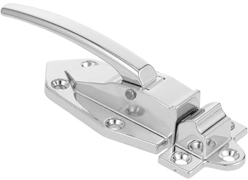 UTHCLO Loquet de Poignée de Porte en Alliage de Zinc Argenté, Fixation par Vis, Adapté pour Congélateurs et Fours, Usage Commercial et Domestique, Design Minimaliste et Sécurisé