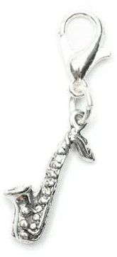 Miniblings Saxofon Charm Anhänger Miniblings Musik Musiker Orchester Instrument silber - Handmade Modeschmuck I Kettenanhänger versilbert - Bettelanhänger Bettelarmband - Anhänger für Armband