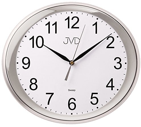JVD HP664.6 Wanduhr Quarz analog weiß cremeweiß oval leise ohne Ticken